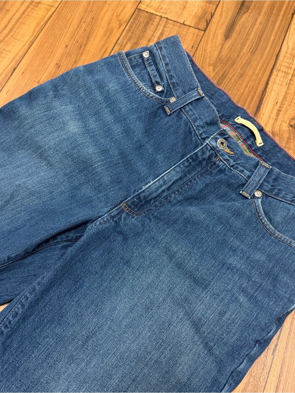LL Bean Classic Fit Flannel Lined Jeans Blue Denim Medium Wash Mens 32x31 505661 - Picture 4 of 14